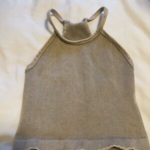 FP Movement by Free People Tan Ribbed Halter Top